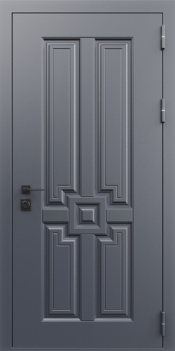 Однопольная дверь с МДФ-панелями с окрасом по RAL графитового цвета Однопольная дверь с МДФ-панелями с окрасом по RAL графитового цвета
